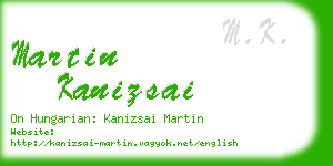 martin kanizsai business card